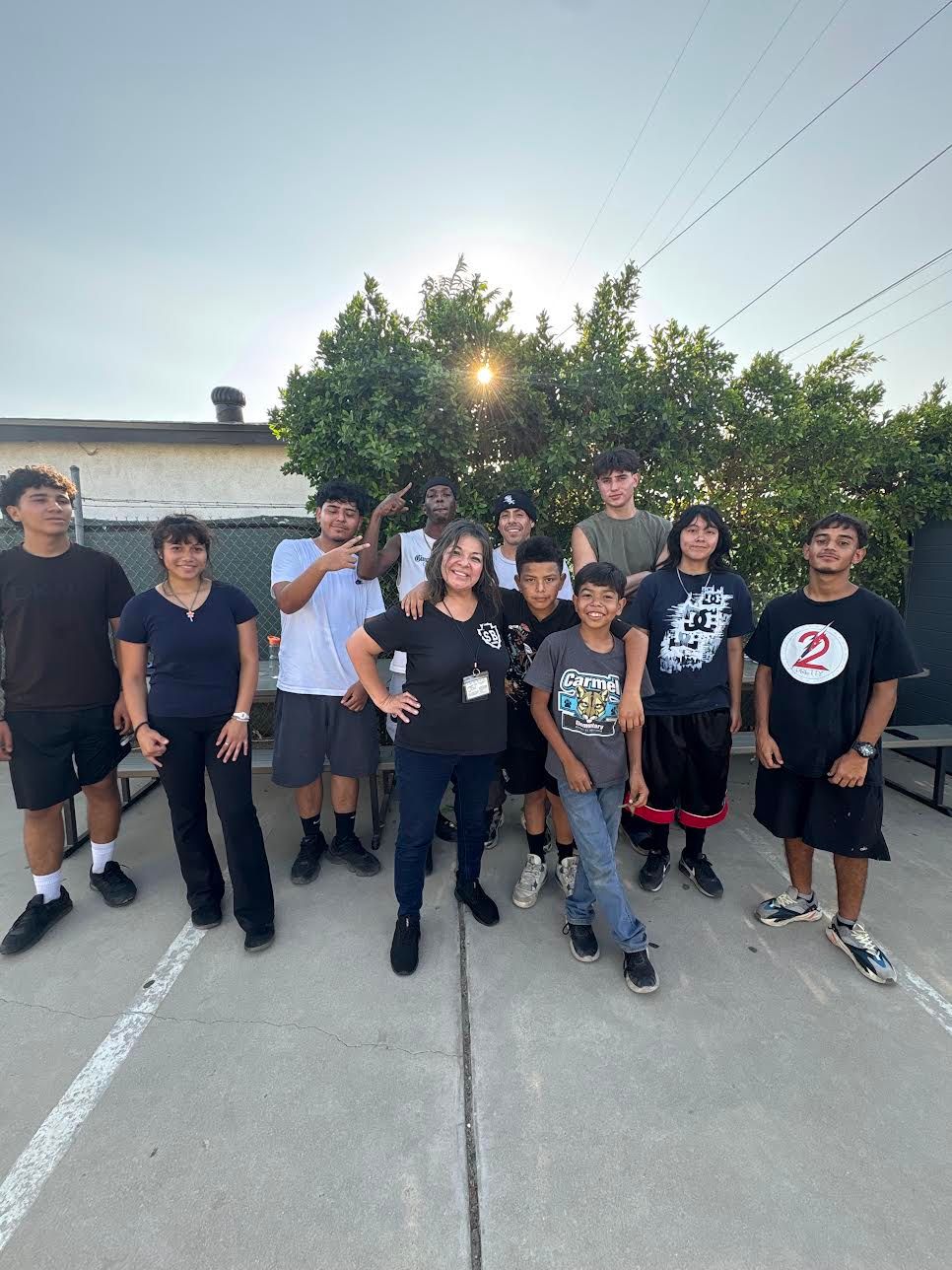 HBC IRON Youth Services staff with young people from the MAP youth programs, run with the San Bernardino County Probation Department