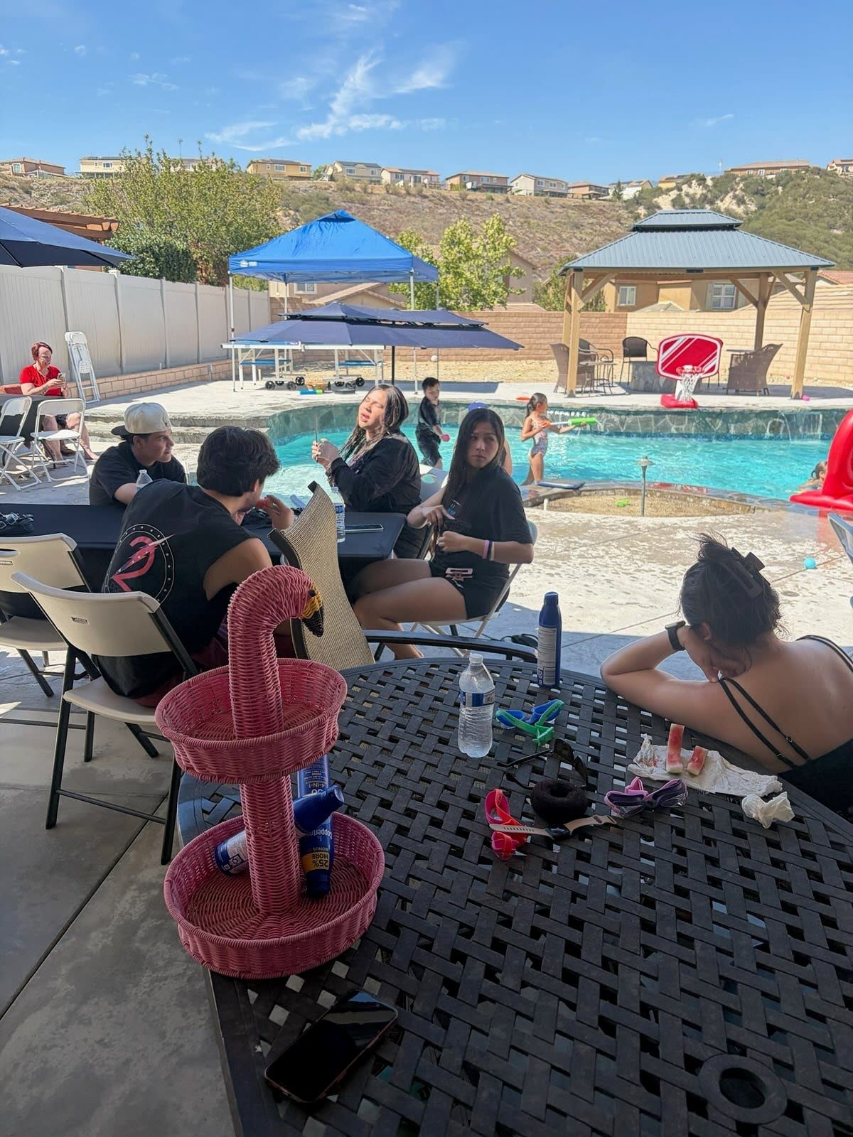 HBC IRON youth and families gathered poolside at the summer Pool Youth Outing in San Bernardino