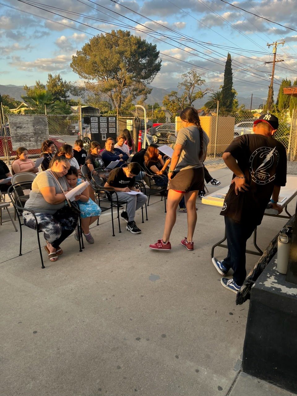 Volunteers helping at a community event